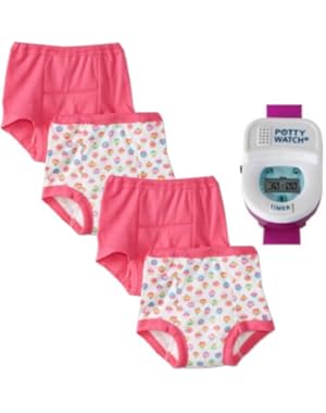 4 Pack Training Pants with Potty Watch Timer, Girl, 3T