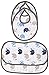 Bacati Elephants Muslin 4 Piece Set of Burpies or Bibs, Blue/Grey