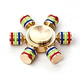 TECLAN Fidget Spinner, 6 Hexa Wings Detachable Fidget Hand Spinner, Ultra Fast Bearings Fidget Toys, Great Gift for ADD, ADHD, Anxiety and Autism Adult Children, Copper Brass