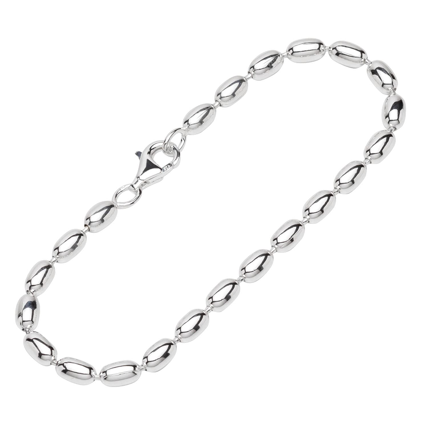 NKlaus bracelet 925 sterling silver 18,5cm olive chain ladies ball chain exquisite 12052