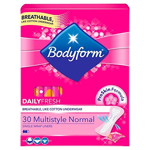 Bodyform Multi Style Individually Wrapped And Folded Panty Liners 30 Pack