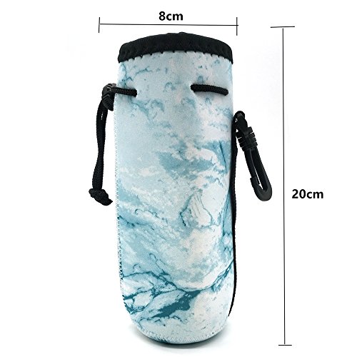 Orchidtent Protable Neoprene Insulated Water Drink Bottle Cooler Carrier Cover Sleeve Tote Bag Pouch Holder Strap for Kid Children Women MEN Biker Travel Cycling Climbing Sports (BLUE)