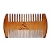 XUANLI Wooden Beard brush mustache Comb, Dual Action Fine & Coarse Teeth, Top Pocket Comb for Beards & Mustaches (S022)
