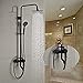 Votamuta Matte Black Shower System Shower Faucet Set 8 Inch Round Shower Head with Handheld Spray Shower Faucets Sets Complete Rough-in Valve and Trim Kit Included