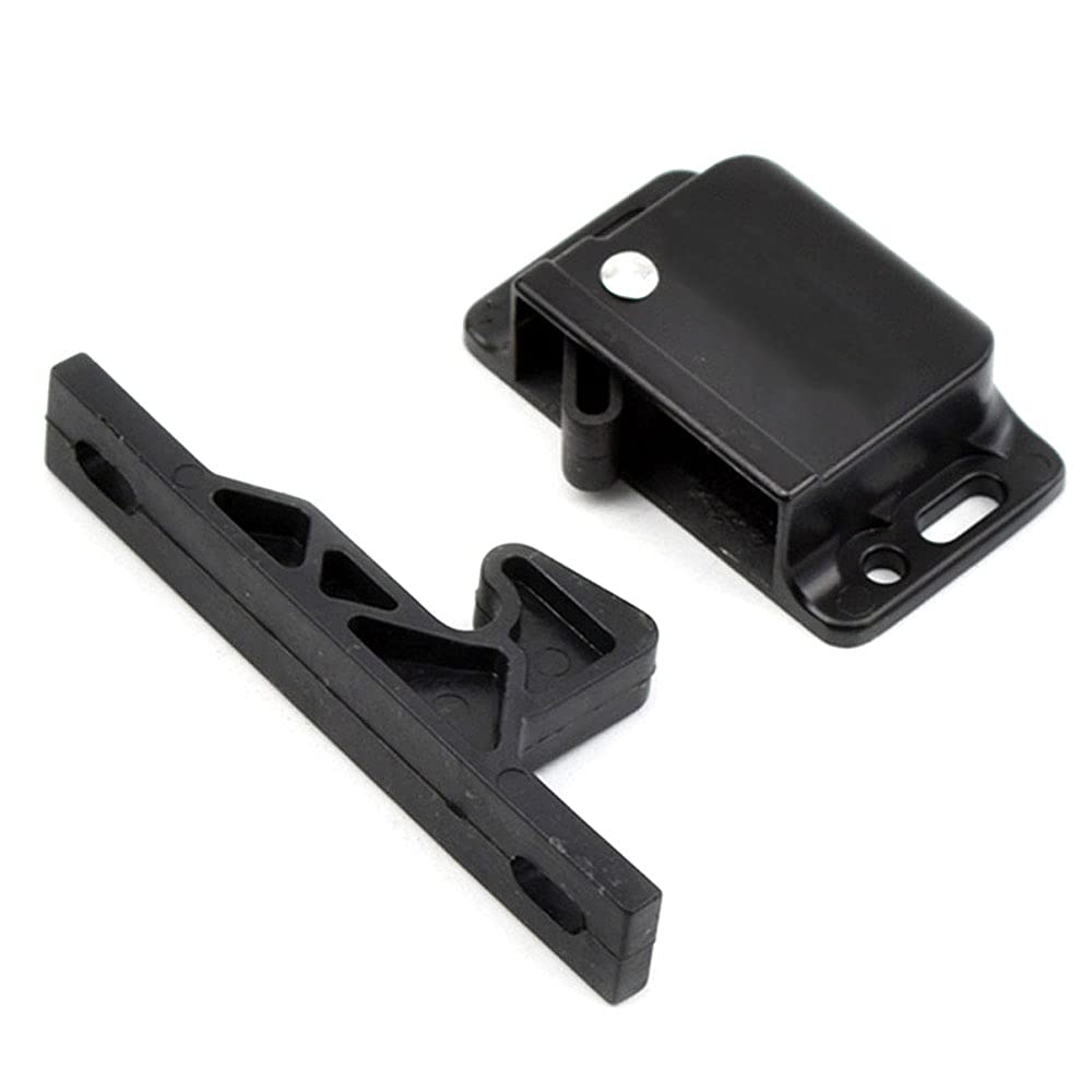 ANCLLO C3-803 Series Passivated Plastic Grabber Catch Side Mount Concealed Push-To-Close Latch with Blue Spring, 13N Pullup, Black