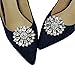 Ruihfas 2Pcs Elegant Crystal Shoe Clips Decorative Rhinestone Flower Clutch Dress Hat Shoes Decoration for Wedding Party