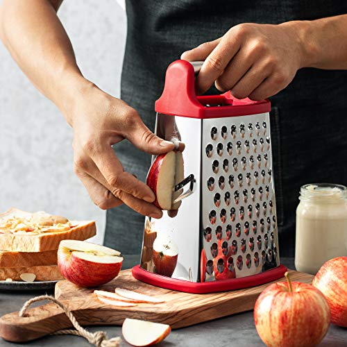 Spring Chef Professional Box Grater, Stainless Steel with 4 Sides, Best