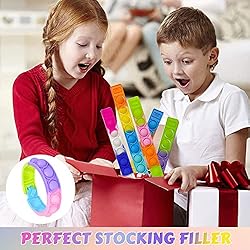 TOMOIN 30 Pcs Pop Fidget Bracelet, Wearable Push