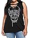 Chellysun Women's Casual Skull Printed Sleeveless Plus Size Tank Tops