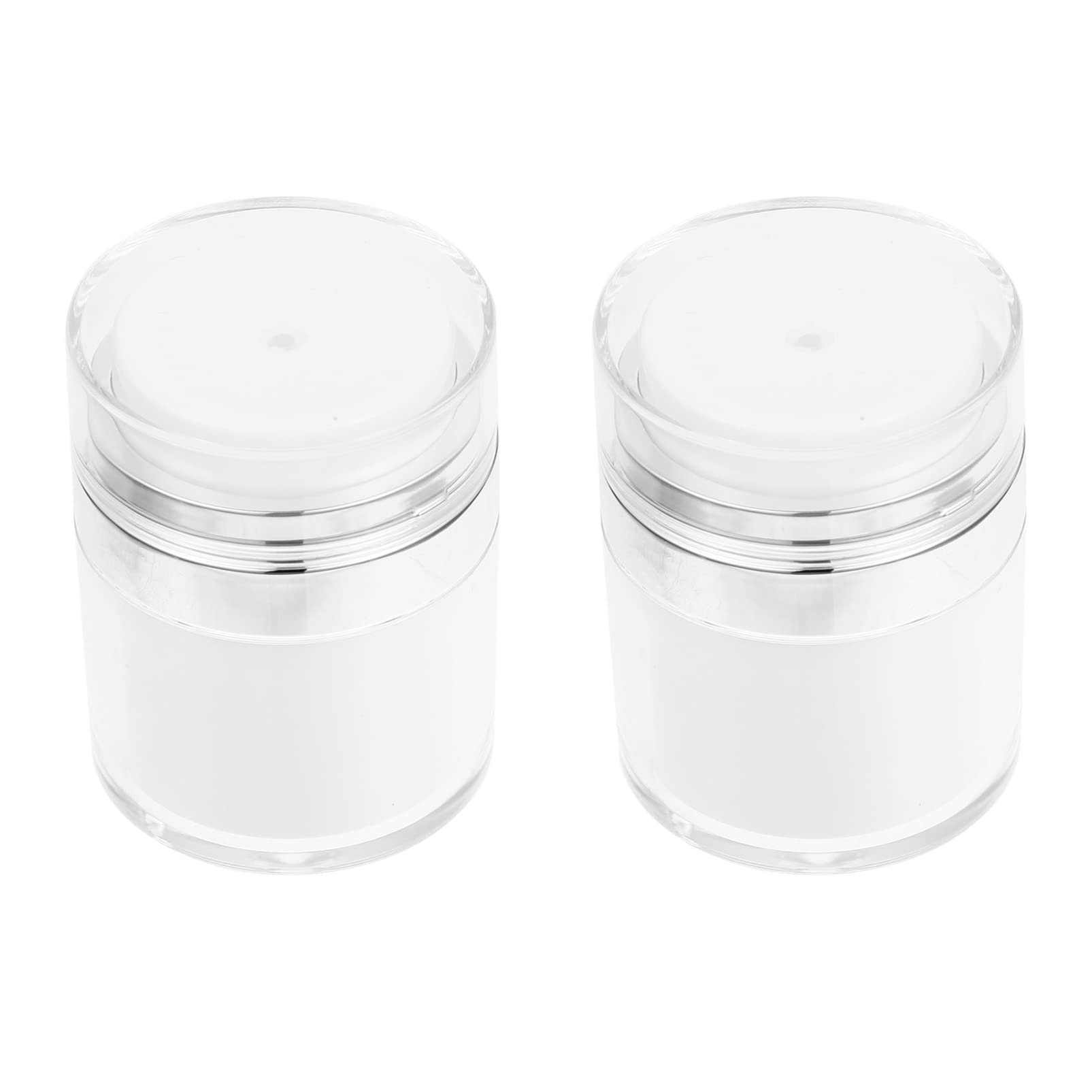 minkissy Airless Pump Jars, 2Pcs Acrylic Makeup Cosmetic Jar Containers with Pump for Moisturizer Skincare Cream 30g, M
