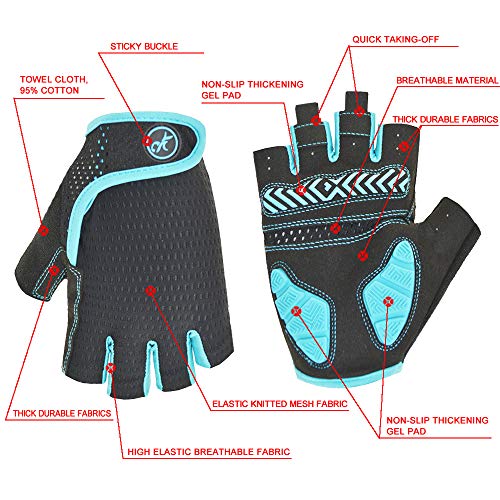 image for HuwaiH Bike Gloves Gel Pad Shock-Absorbing | Anti-Slip Outdoor Sports 
