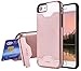 NAISU iPhone 7/8 Case, Card Slot Holder Kickstand Dual Layer Hybrid Protective Case with Brush Finish Back Cover for Apple iPhone 7/8 (4.7 Inch)-Rose Gold