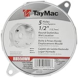 Round Weatherproof Box, Five 1/2 in. Threaded Outlets, White