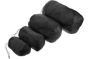 MALUGOGO 4pcs Compression Stuff Sacks Down Jacket Storage, Waterproof Hiking Clothing Bags