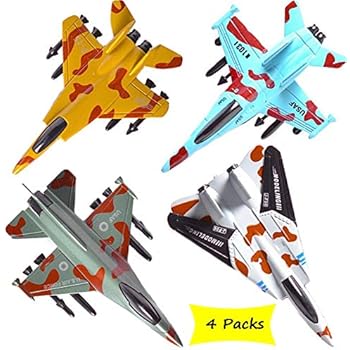 CORPER TOYS Airplane Toys Set Die Cast Metal Military Fighter Jets for Kids Boy Pullback Plane Model Pack of 4