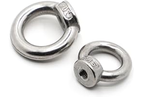 5pcs M3 M4 M5 M6 M8 M10 M12 304 Stainless Steel Marine Lifting Eye Nut Ring Nut Thread (Size : M10)