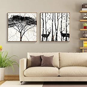 Floating Framed Canvas Wall Art for Living Room, Bedroom Wooden Background Animal Canvas Prints for Home Decoration Ready to Hang - 16"x16"x2 Panels