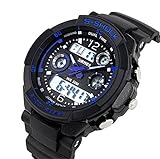 Misskt® 30m Water-proof Boys Girls Sport Digital LED Watch with Alarm Stopwatch Children Watch blue