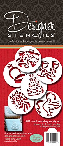 Designer Stencils C201 Wedding Candy/Cookie Stencils, Small, Beige/Semi-Transparent