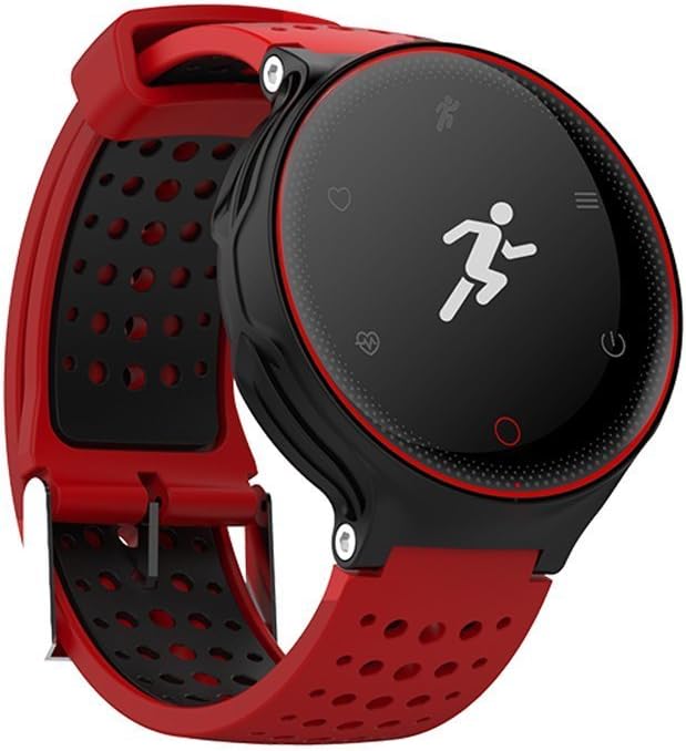 SHENGMO X2 IP68 Incoming Call Reminder Waterproof Reminder Swim Smart Watch Bluetooth 4.0 Heart Rate Monitor for Android iOS Oximeter Step Standby (Red)