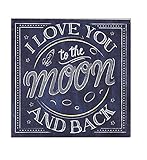 Gift Craft I Love You to The Moon Wall Plaque Chalkboard