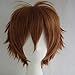 S-noilite Unisex Cosplay Short Straight Hair Wig Women Mens Male Anime Party Costume Synthetic Full Wigs (Light Brown)