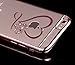 iPhone 6S Case,iPhone 6 Case,ikasus Mini Love Heart Glitter Bling Crystal Rhinestone Diamonds Clear Rubber Rose Electroplate Plating Frame TPU Soft Silicone Bumper Case Cover for iPhone 6/6S 4.7