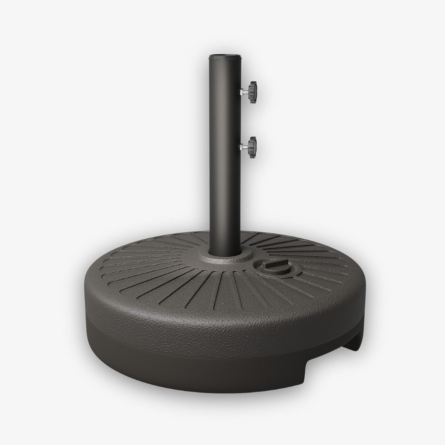 Photo 1 of Patio Kingdom 22L Water Filled Patio Umbrella Base Heavy Duty HDPE Outdoor Umbrella Stand with Dual Locking Knobs, Weather Resistant Holder for 6-10FT Umbrellas, Black