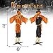 Halloween Haunters Animated Standing 6 Foot Scary Pumpkin Head Scarecrow Man Prop Decoration - Light-Up Flashing Face Turning Jack-O-Lantern Head with Moaning Sounds - Straw Hands, Haunted Harvest
