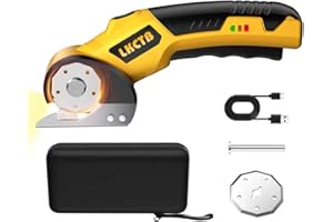 LKCTB Electric Scissors, Cardboard Cutter, With LED Light, High-Efficiency Brushless Motor, 3500mAh Battery, Tungsten Steel Blade, Suitable for Cloth, Cardboard, Leather, Carpet Wire Rope Cutters