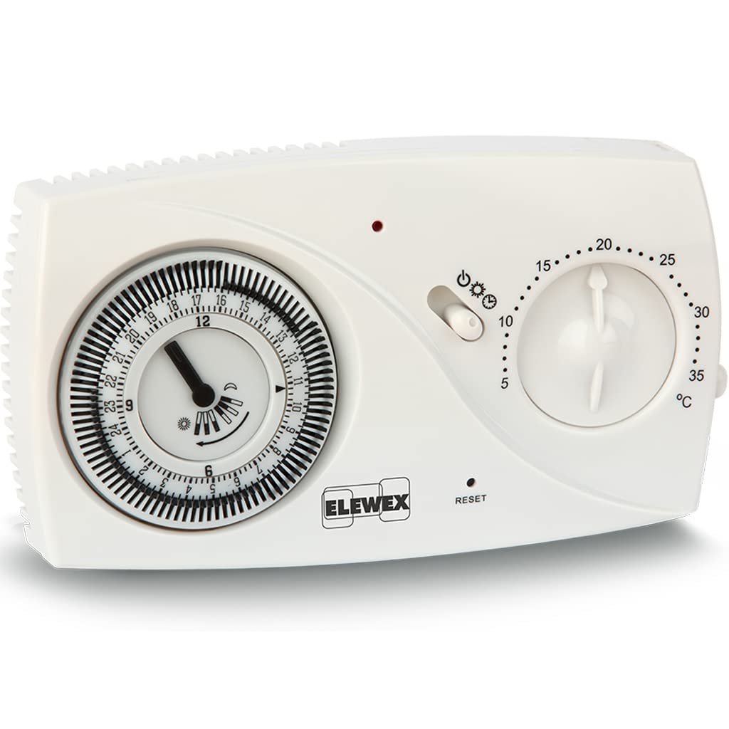 VEMER VE618500 model CM100 ELEWEX Wall-mounting chronothermostat with battery supply. Color white