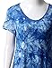 TWINTH Printed Tunic Plus Size Tie Dye Short Sleeve Handkerchief Hem Loose Fit Top Blue XL