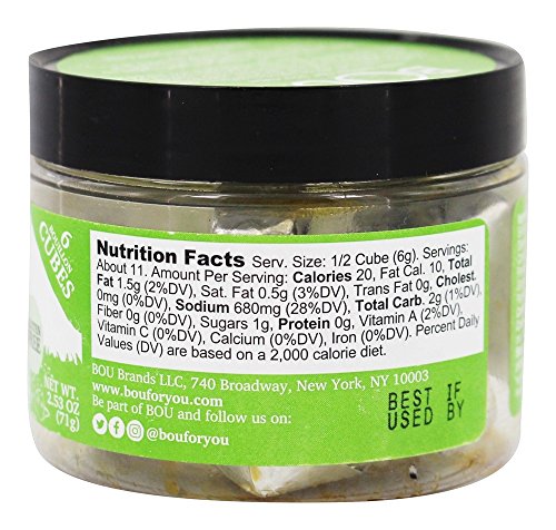 BOU Vegetable Flavored Bouillon Cubes, One 2.53 Ounce Container Packed with Natural, Traditional Ingredients - Thumbnail 2