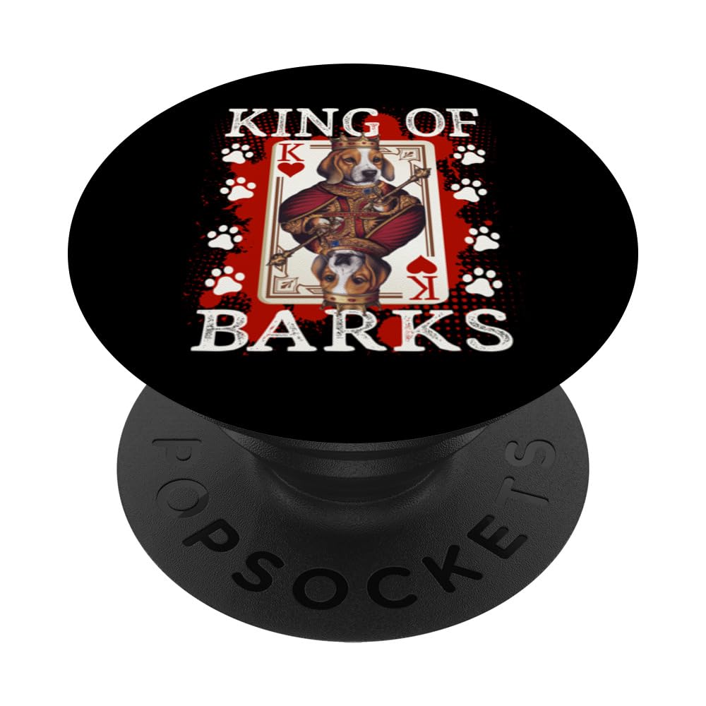 Beagle King of Barks & King of hearts Poker Card Beagle Dog PopSockets Swappable PopGrip