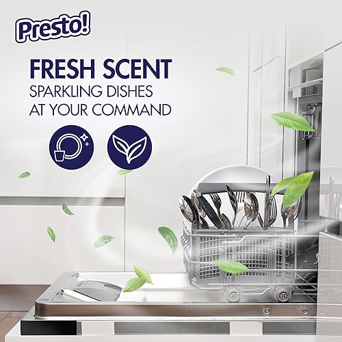 Amazon Brand Presto! Triple Action Dishwasher Pacs, Fresh Scent, 70