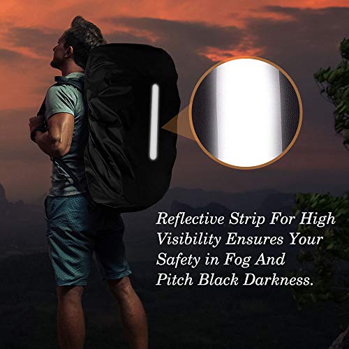 image for KKTICK Waterproof Backpack Rain Cover (18-55L) with Reflective Strap, 