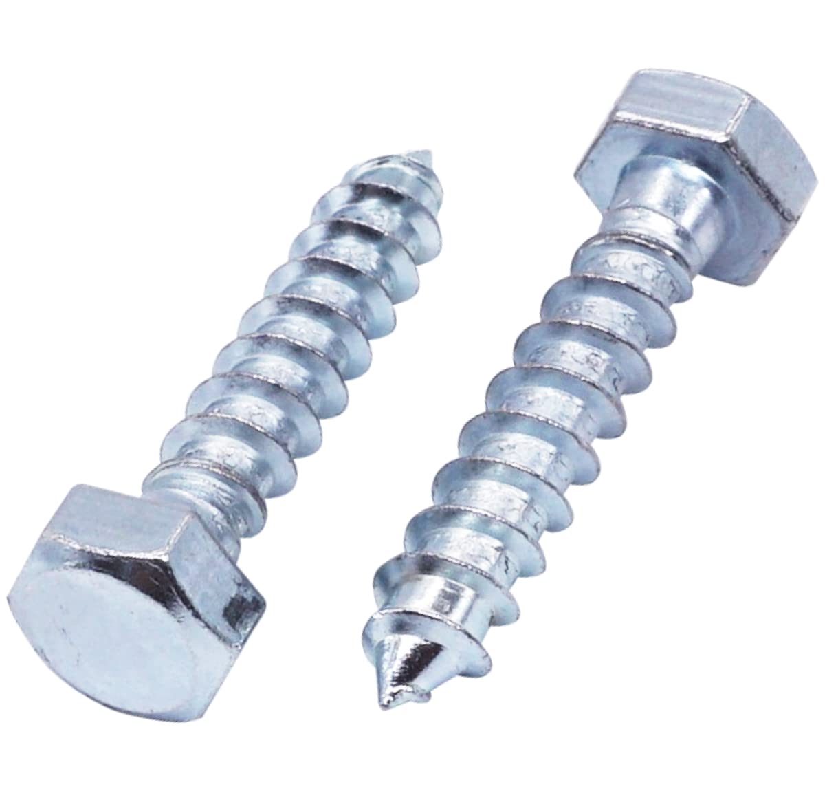 SKIR'CO (50 pcs) DIN 571 Zinc Plated Steel Hexagon Head Wood Screws M8 x 40 mm, Coach Screws, Hex Screw, Lag Bolts