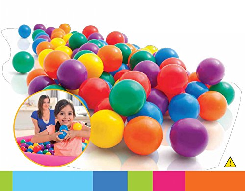 Intex 2-1/2" Fun Ballz - 100 Multi-Colored Plastic Balls, for Ages 2+