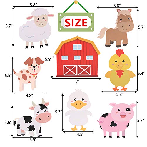 image for JeVenis Set of 2 Farm Animals Birthday Banner Farm Animals Party Favor