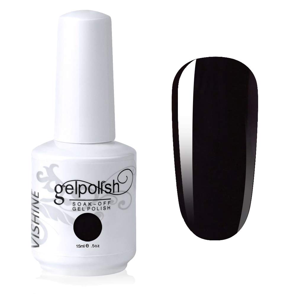 Vishine Gelpolish Manicure Salon UV LED Soak Off Gel Nail Polish Varnish Color Black(1348)
