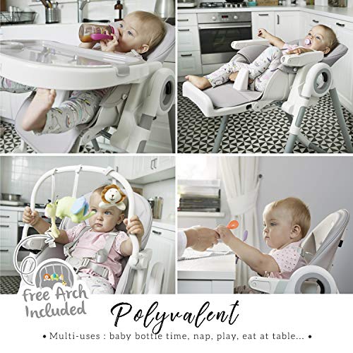 Sweety Fox Baby High Chair Adjustable to 7 Different Heights Grey