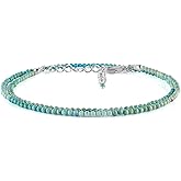 YANARA Natural Choker Necklace For Women Beads Dainty Jewelry for her, Birthstone, Energy Crystals, Silver Plated Chain 18 inch Gifts For Her