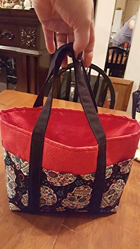Tote bag with six outside pockets - sugar skulls