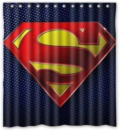 Superman Logo Cool Custom Waterproof Fabric Bathroom Shower Curtain 66"x72"