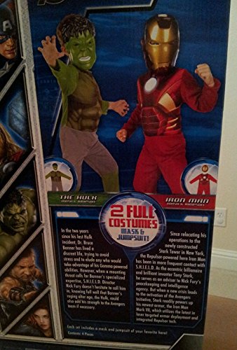 Marvel Avengers Iron Man & The Hulk 2 Full Costumes Mask & Jumpsuit Size 4-6 - Image 5