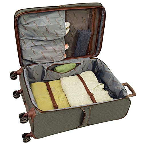 LONDON FOG Newcastle Softside Expandable Spinner Luggage, Slate Bronze
