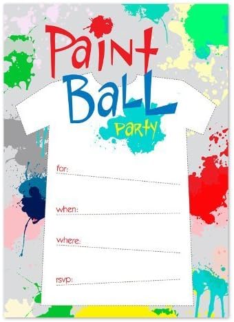 Paint Ball Fill-in Invitations