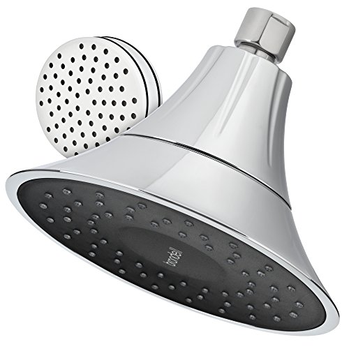 VivaSpring Filtered Shower Head FSH25-CB in Chrome Finish with Obsidian face and Wide Rain Spray | for softer skin and hair | 6 month filter FF-15 | Certified Filtration (Best Comeback Lines Ever)