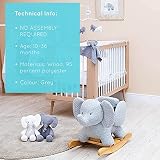 Nattou Wooden Rocker Elephant Tembo Grey Padded Seat Safety Belt Ages 10-36 view 3