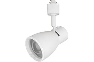 East Grove Home Luma Track Head E26 Base Socket (Lamp Sold Separately) in White for H Track, Standard 3-Wire Track System (Single Light)